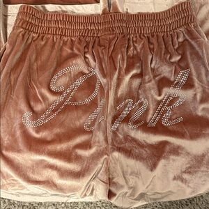 PINK Victoria's Secret Blush Velvet Joggers